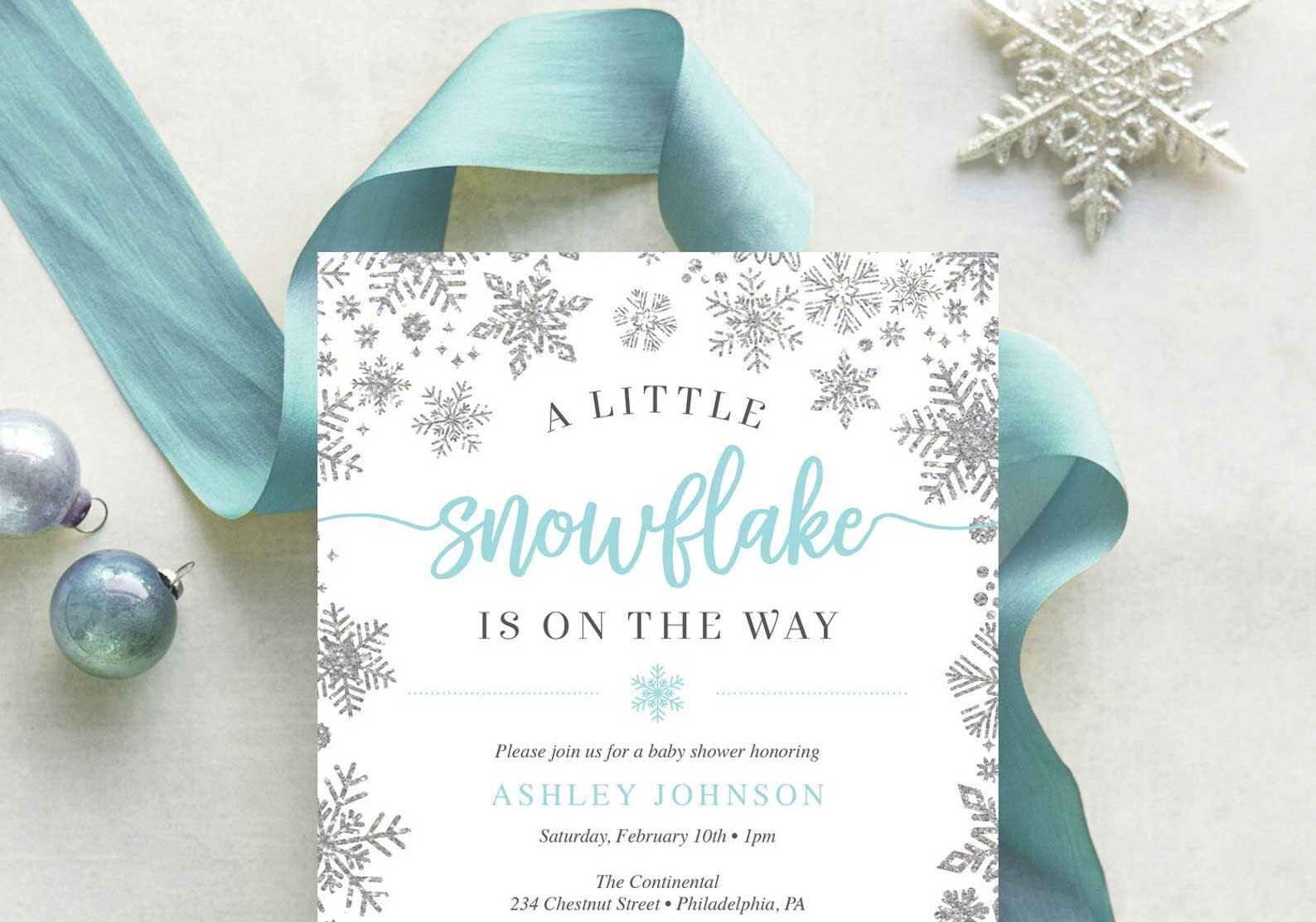 Winter Snowflake Baby Shower Invitations for your Winter Baby Shower?